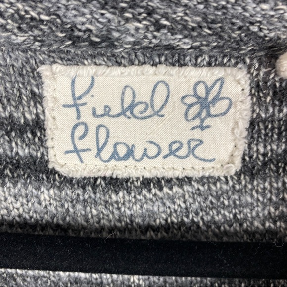 Field Flower Cowl Neck Cotton Blend Knit Sweater Medium Heathered Grey - Picture 4 of 14